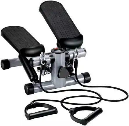 Mini Stepper Home Exercise Machine Trainer Steppers for Leg Thigh Toner Workout and Arm Training with Removable Resistance Bands