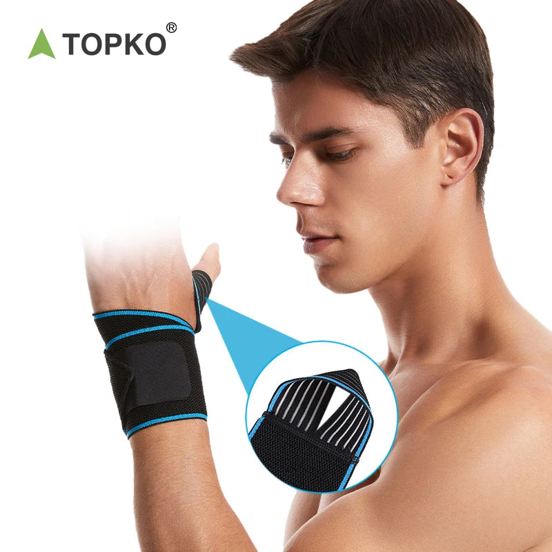 TOPKO Stocked Weightlifting Powerlifting Gym Cotton Wrist Wraps Workout Fitness Wrist Support Wraps
