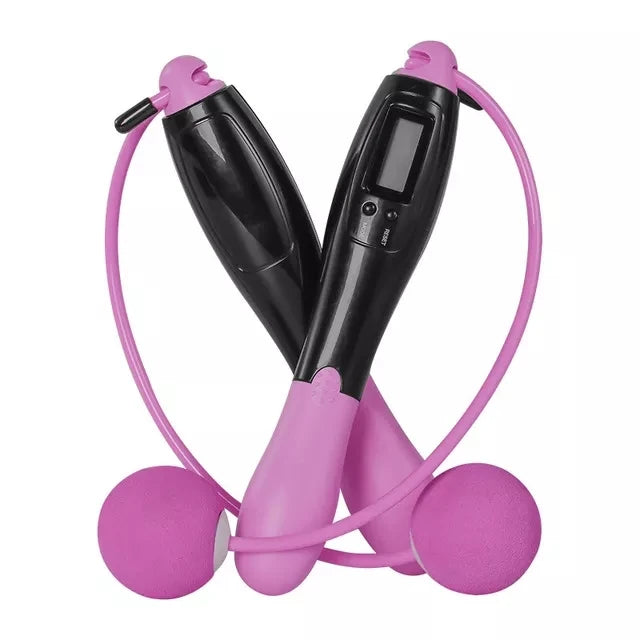 Cordless PVC Weighted Jump Rope Smart Digital Fitness Training Exercise Jump Rope With Counter Plastic Material