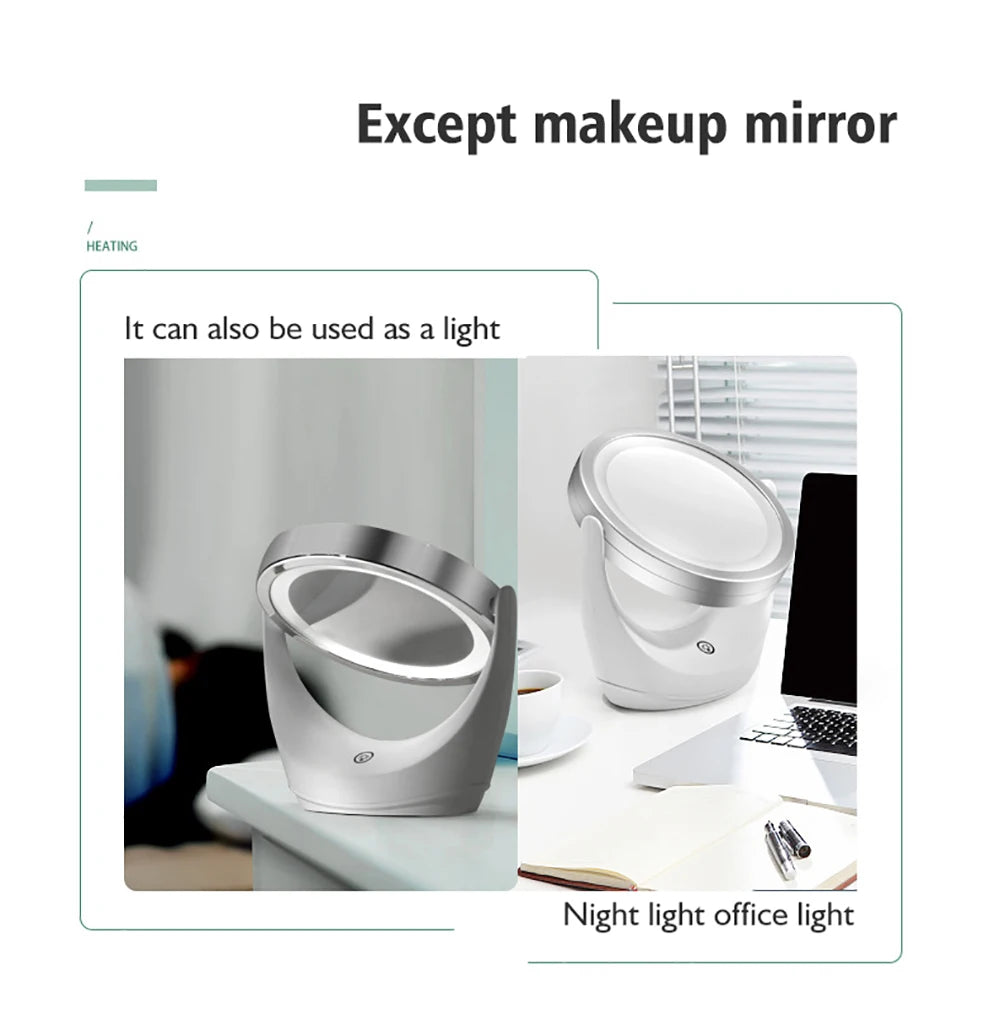 LED Makeup Mirror 1X 5X Magnification Rotating Portable Double Sided Cosmetic Mirrors With LED Light Lamp Dressing Vanity Mirror