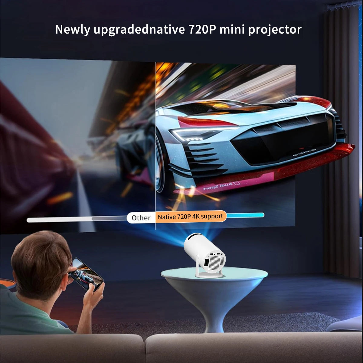 4K HY300 Pro Smart Home Cinema Mobile Phone Video Game Projectors