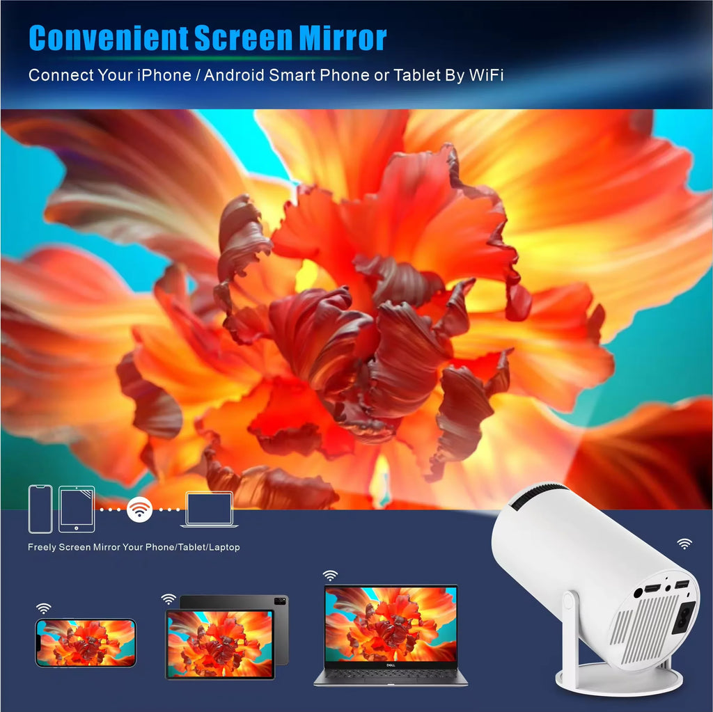 Hy300 Video Projector Screen Newest Smart Home Theater Projecteur Portable Auto HD Proyector Mini Projector