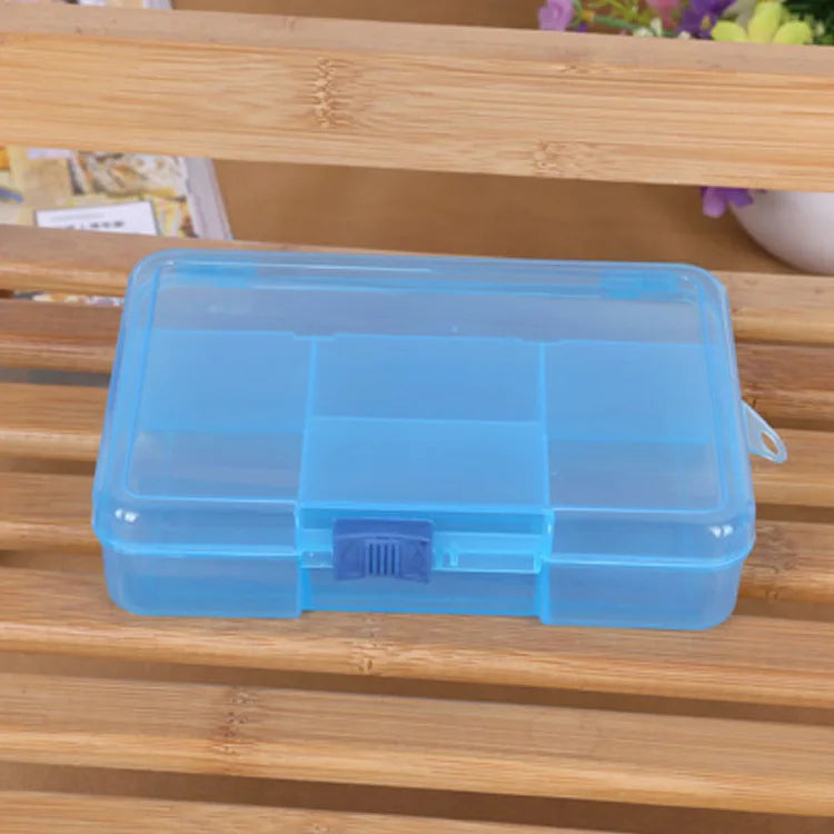 Jewelry Organizer Box 5 Grids Plastic Storage Box Case Portable Earring Bead Screw Display Organizer Nail Art Tip Case