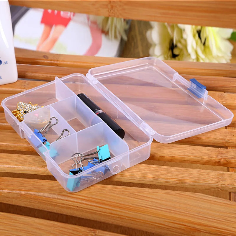 Jewelry Organizer Box 5 Grids Plastic Storage Box Case Portable Earring Bead Screw Display Organizer Nail Art Tip Case