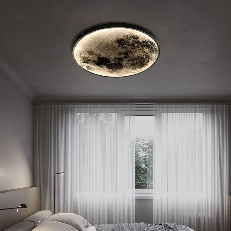 Modern LED moon wall lamp bedroom bedside lamp Nordic creative minimalist aisle living room background wall decorative wall lamp