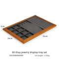 WYP  Grids Wood Jewelry Organizer Tray Stackable Jewelry Drawer Tray Watch Showcase Display Storage