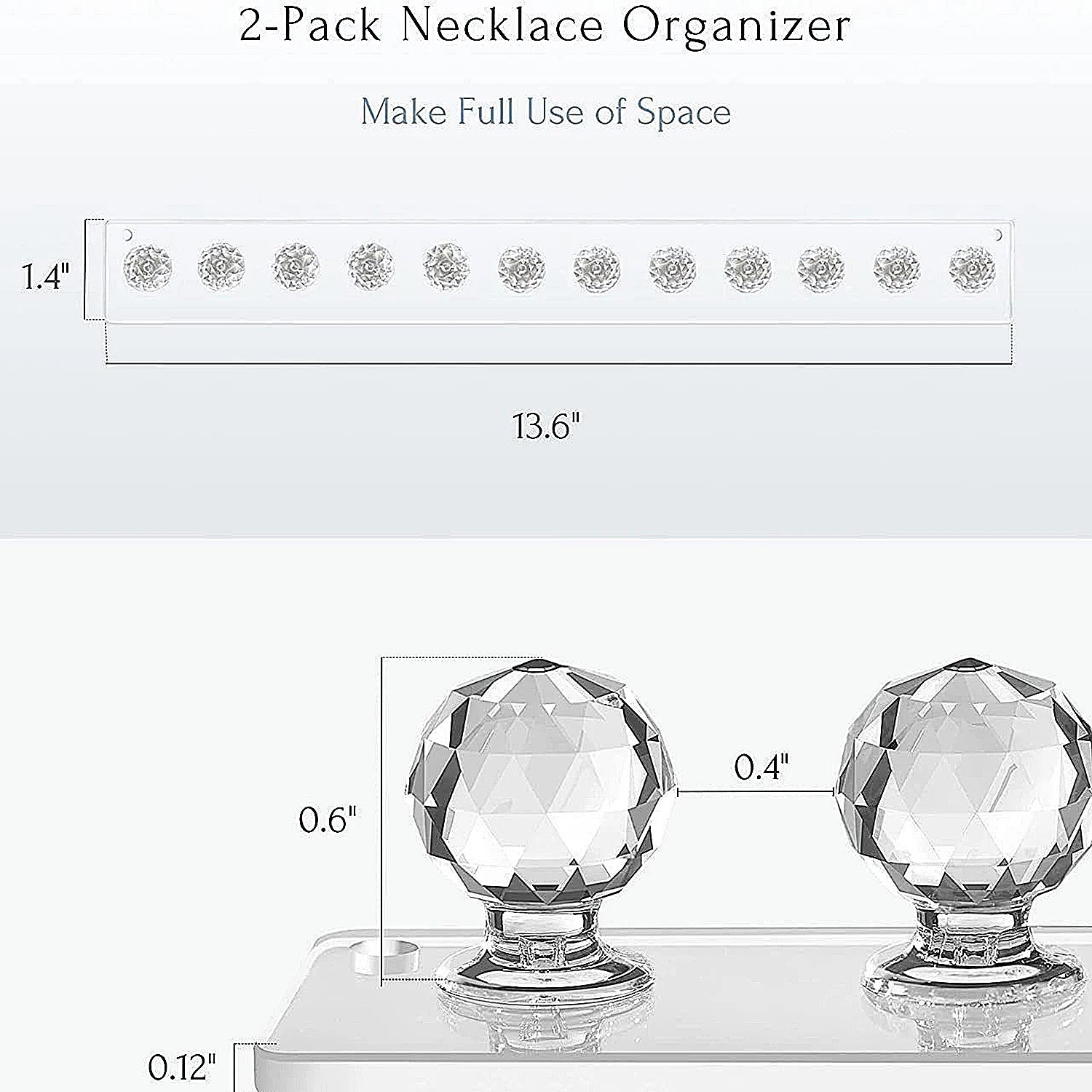 Necklace Hangers Acrylic Necklaces Holder Wall Mounted Jewelry Organizer Hanging Necklace Holder, Shape Hooks