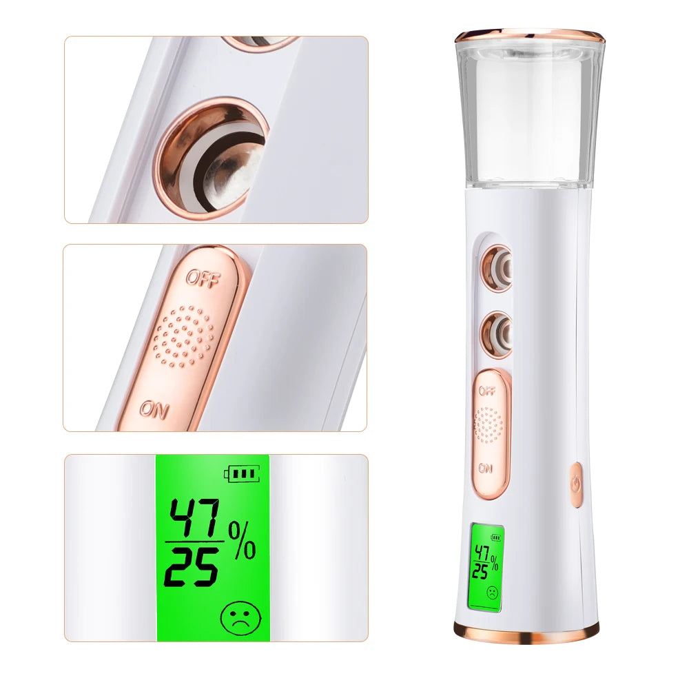 Ultrasonic Nano Mist Sprayer Cooler Face Steamer Moisturizer Steamer Humidifier Facial Mister Nebulizer Cooler Skin Care Tool