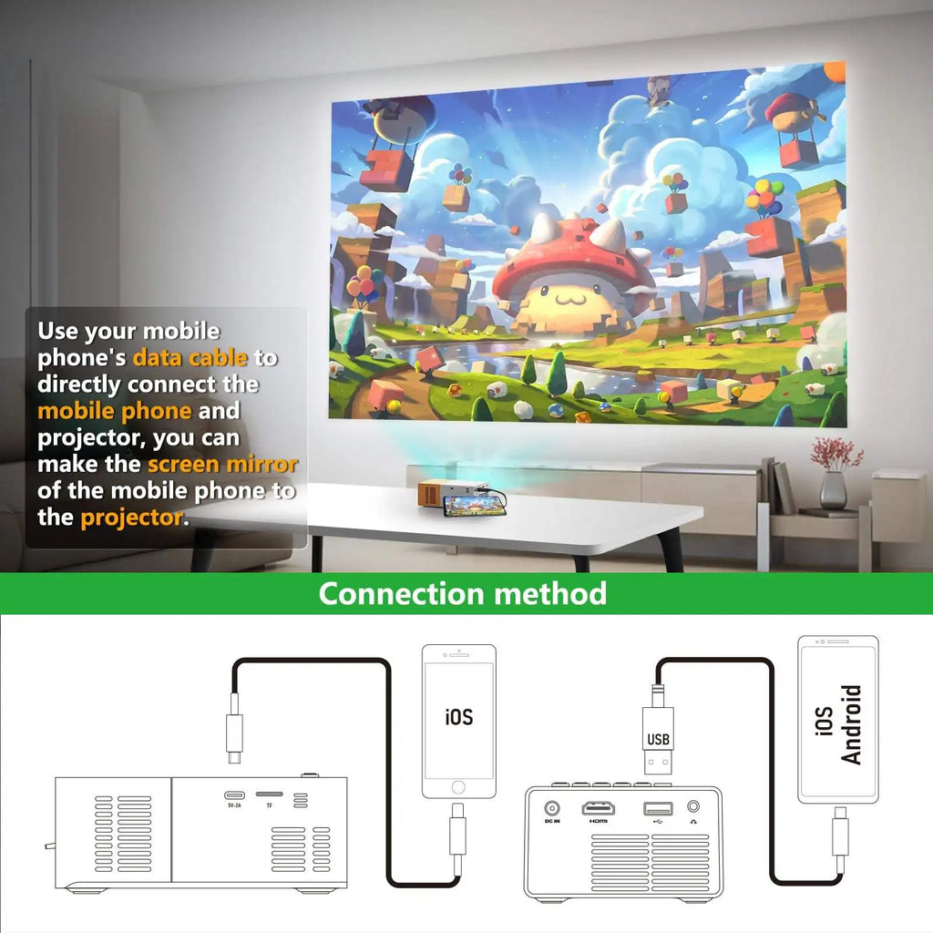 YG300 Smart Android Projector Mini Tv Laser Beam Projector Yg300 Mini Projector