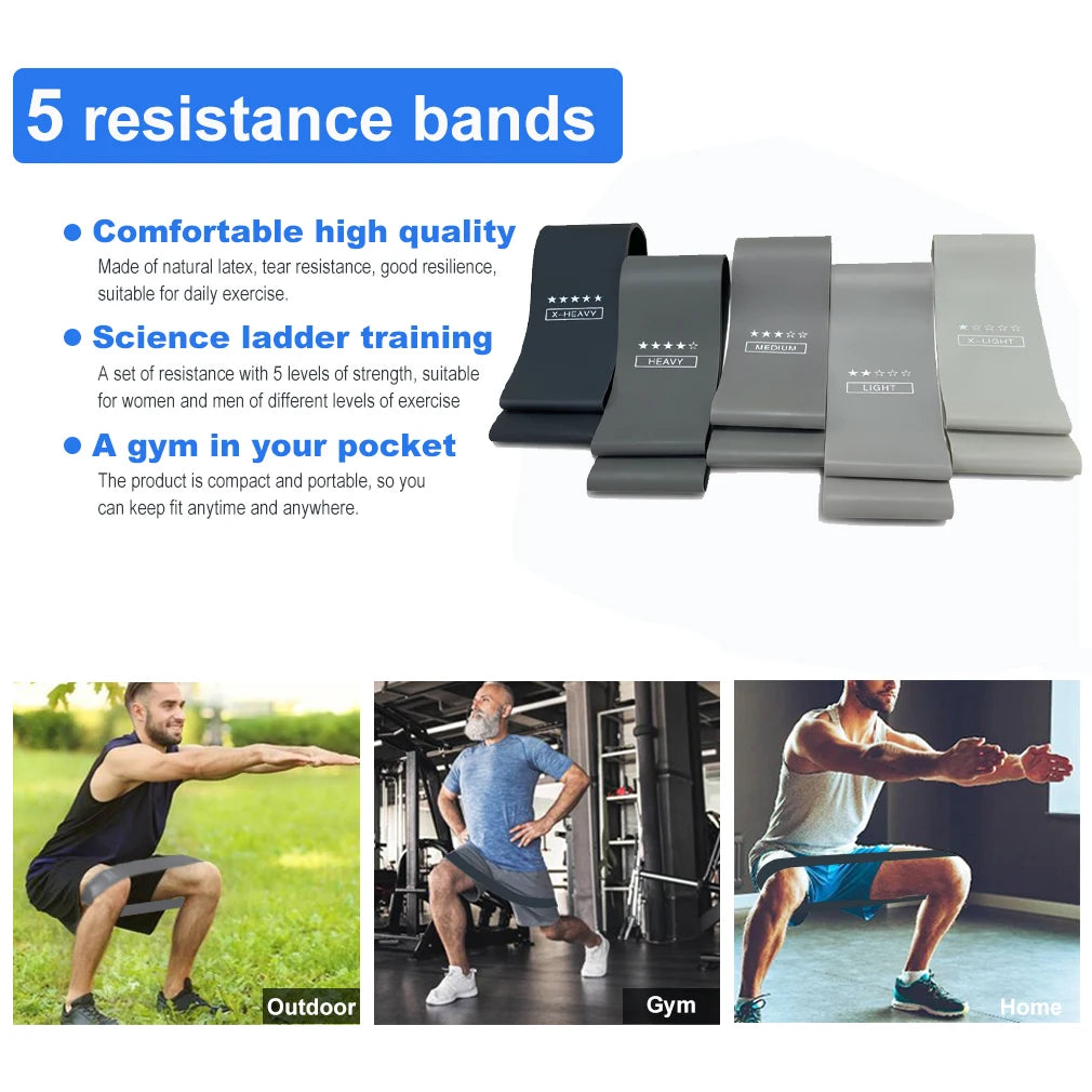 2024 Wholesale Zakerda Elastic Fitness Bands Set Training Pink Latex Loop Exercise Resistance Bands Set Gym Yoga Sport Workout