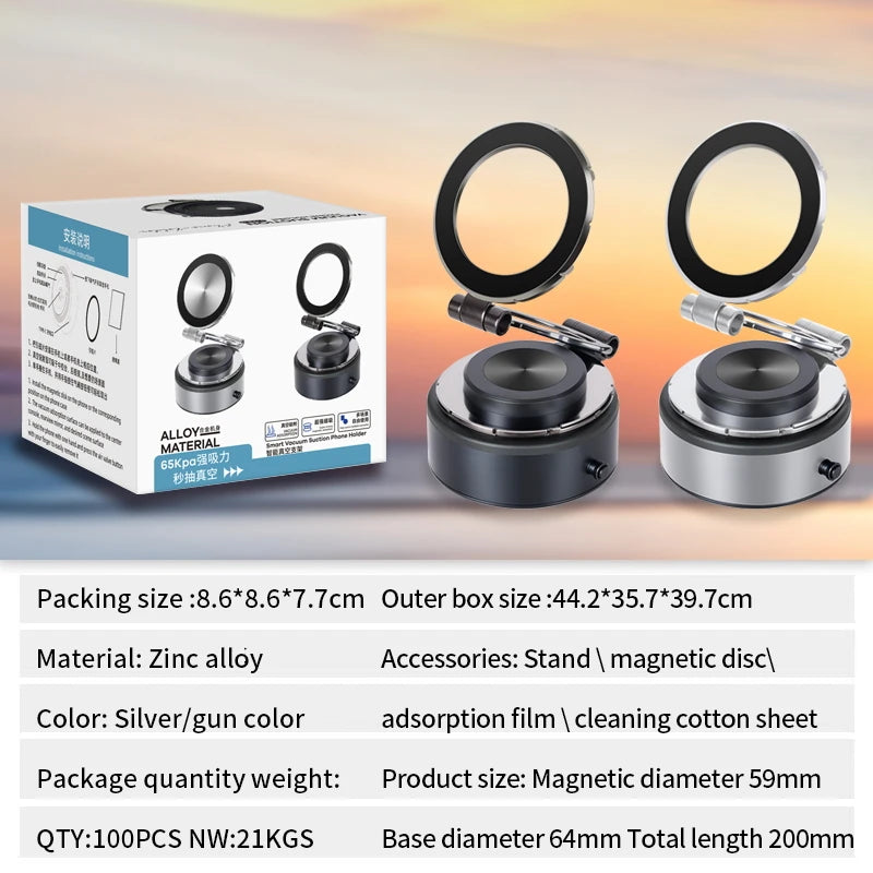 2026 New Powerful Suction Magnetic Car Phone Mount Foldable Travel Bracket for iPhone 16 More Versatile 360 Rotation Custom Logo