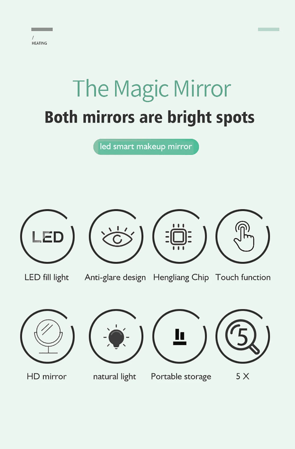 LED Makeup Mirror 1X 5X Magnification Rotating Portable Double Sided Cosmetic Mirrors With LED Light Lamp Dressing Vanity Mirror