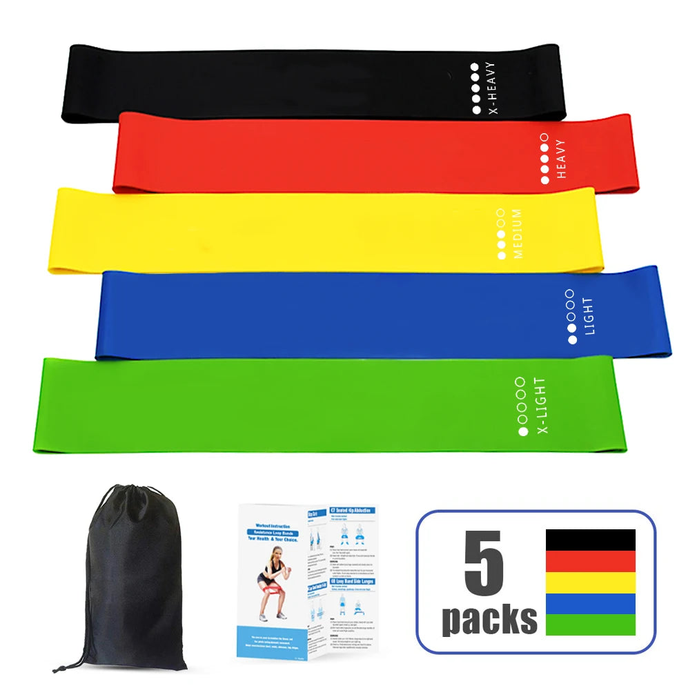 Latex Exercise Resistance Bands Custom Elastic Loop Hip Stretch Pull up Yoga Workout Gym Home Fitness Bands Set Body Building