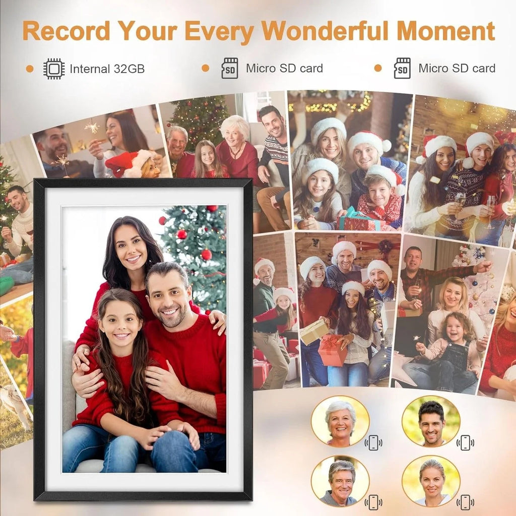 Frameo Digital Picture Frame 10.1 Inch Smart WiFi Digital Photo Frame 32GB with IPS Touch Screen, Easy to Share Photos or Videos