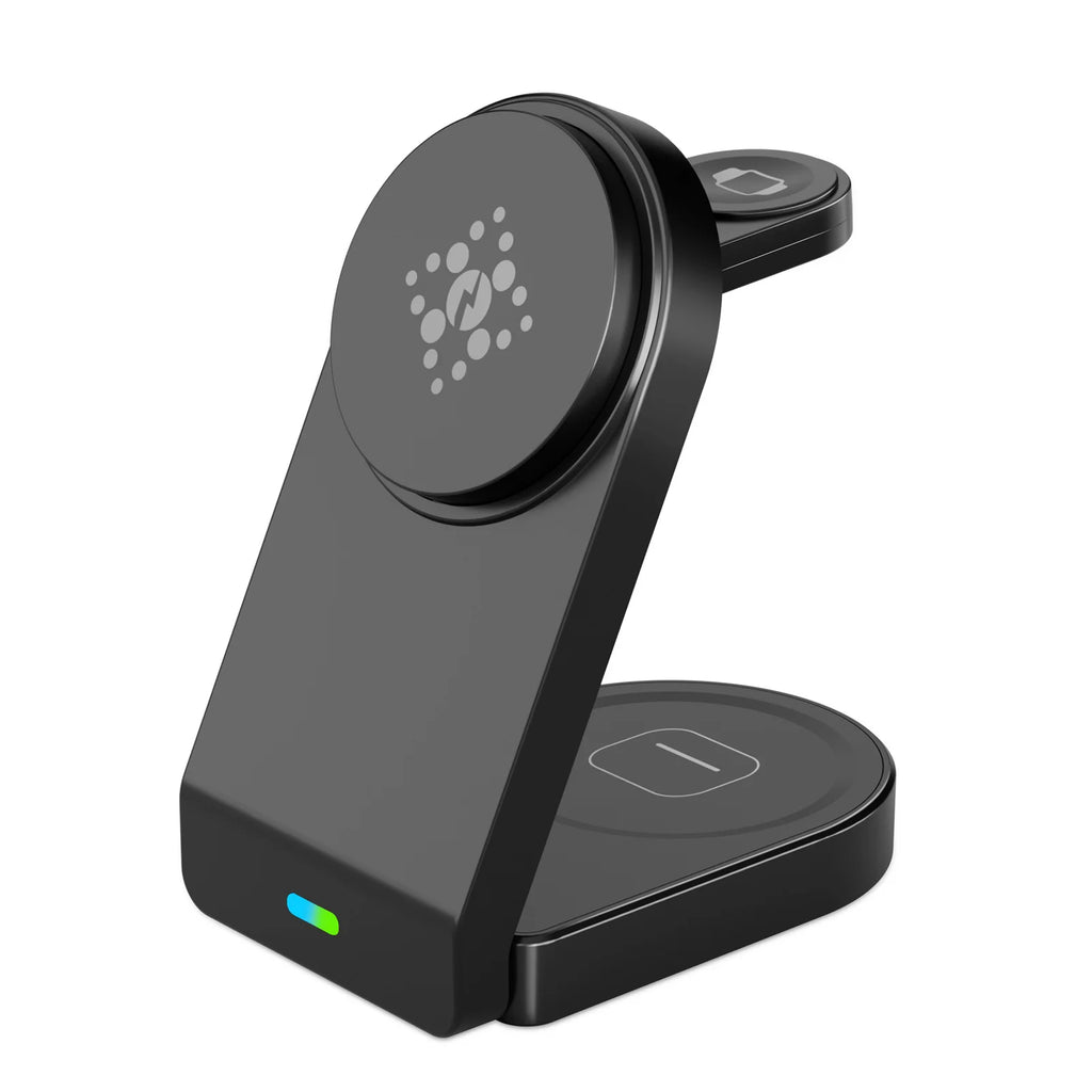 Wholesale Foldable Magnetic 15W 3-in-1 Wireless Charger Portable Fast Charging Dock Holder for AirPods IWatch for iPhone 10W