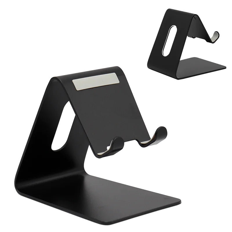 Dual Folding Aluminium Alloy Cell Phone Stand Fully Adjustable Flexible Portable Desktop Phone Holder Cradle Dock Compatible
