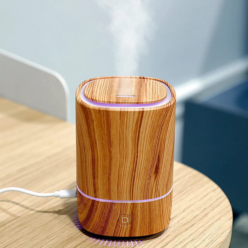 2022 New Unique Products Aroma Essential Oil Diffuser Ultrasonic Air Humidifier Wood Grain Led Light Aroma Diffuser knorr Aromat