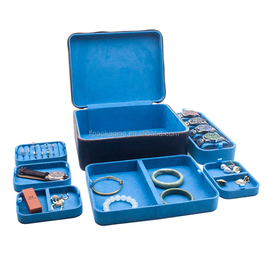 Competitive Price Pu Jewelry Display Tray Large Space Storage Watch Accessories Makeup Jewelry Organizer