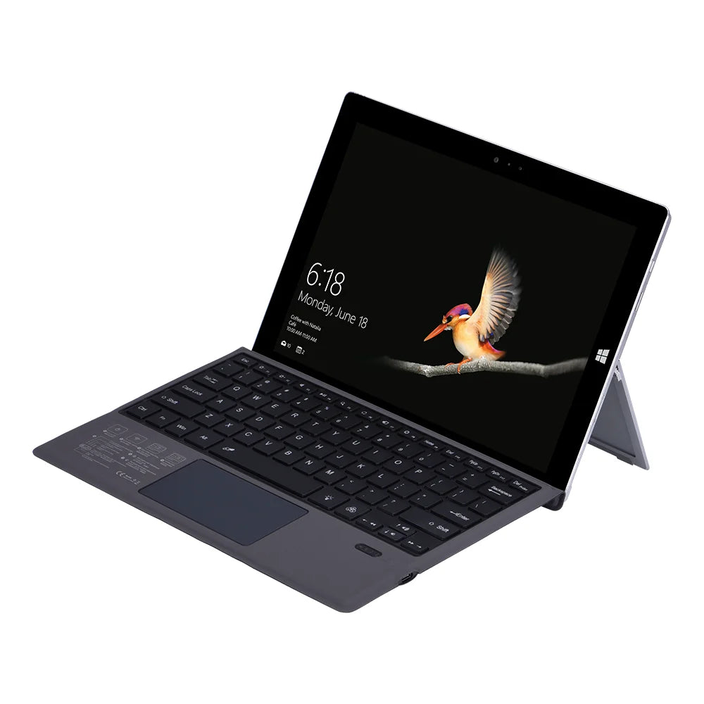 Slim BT 5.0 Wireless Keyboard with  Touchpad Multi-Device Backlit BT Wireless Keyboard for Tablet Surface Pro3 4 5 6 7  Windows