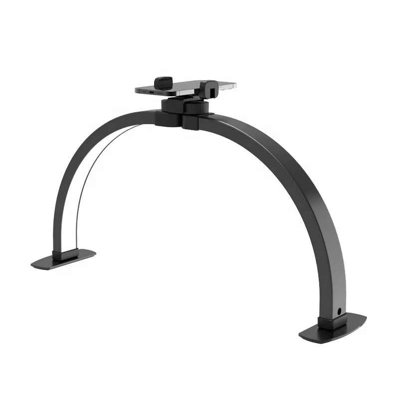 Folding Arch Half Moon Ring Light Beauty Clinic Manicure 3 Lighting Modes Stepless Dimmable Led Nail Desk Lamp With Phone Stand