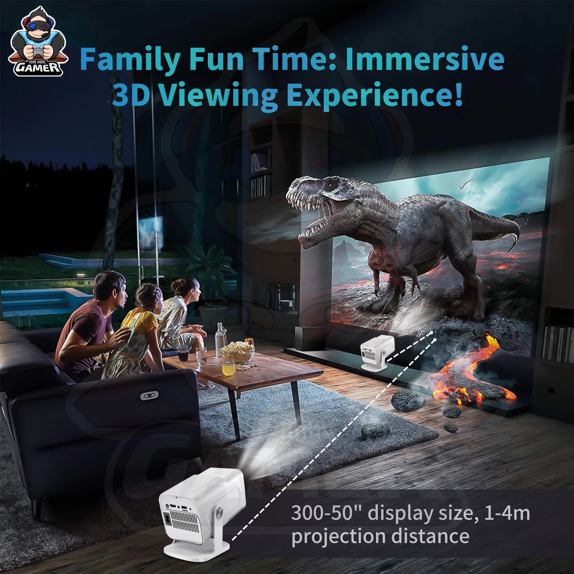 F300 Max Game 2 in 1 With Low Price Gaming Mini Projector 4K Home Theater Portable Projetor Video Movie M300 Max HCS350max