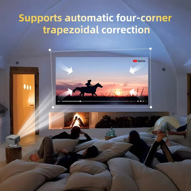 Paihao A10 Pro Smart Video Cinema Mini Projector, Auto Focus HD 1080P Android13 5G WiFi 6 Max 4K Home Theater Portable Projector