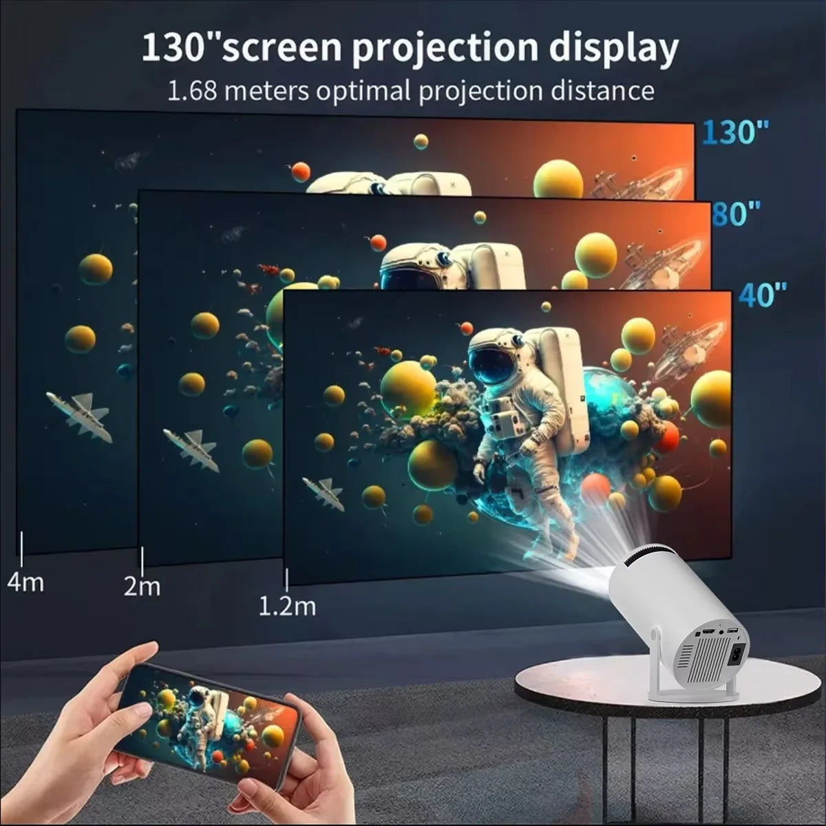 4K HY300 Pro Smart Home Cinema Mobile Phone Video Game Projectors