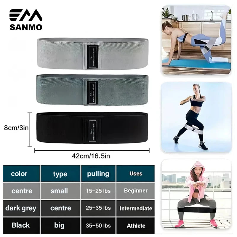 Resistance Bands for Working Out Custom Logo Prin Hip Booty Bands Set Fitness Fabric Resistance Ban Yoga Stretch Tension Band