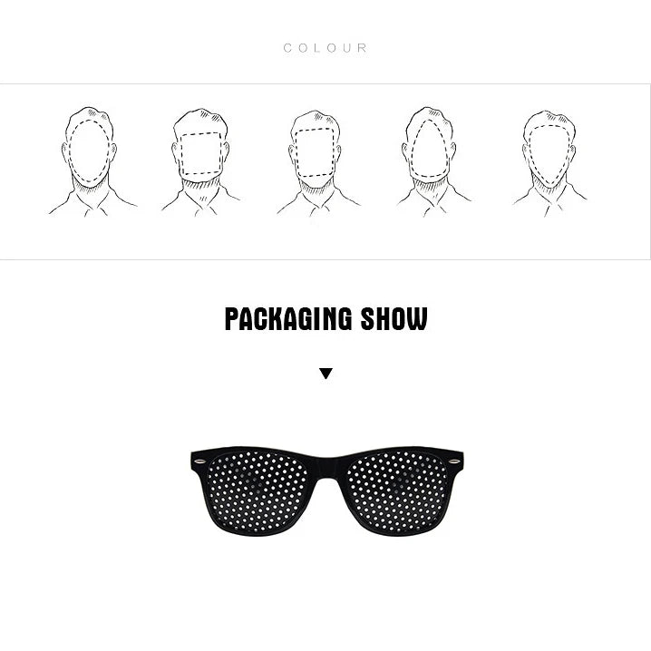 Black Eyesight Improvement Care Exercise Eyewear Glasses Training Cycling Eyewear Pin Small Hole Sunglass Camping Eyeglasses
