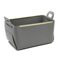 YY Metal Edge Leather Storage Basket Foldable Storage Baskets Organizer Cosmetics Sundries Container Basket Gifts for Toy