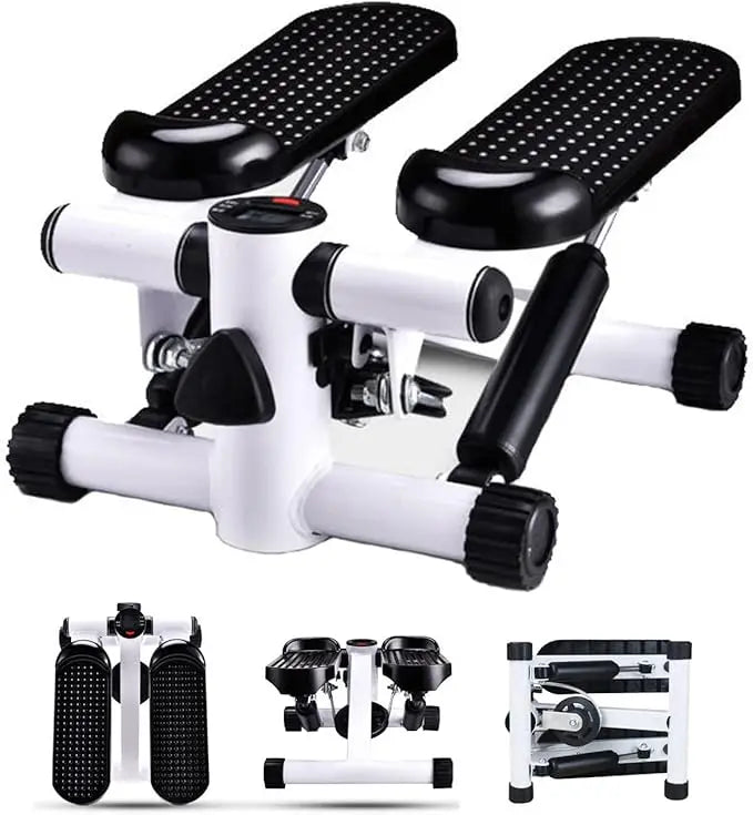 Mini Stepper Home Exercise Machine Trainer Steppers for Leg Thigh Toner Workout and Arm Training with Removable Resistance Bands
