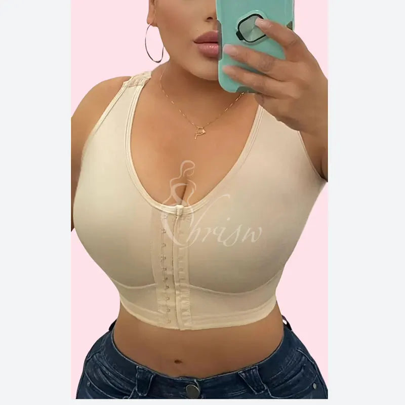 Bra Women Post-surgery Shaper Front Closure Bra Compression Posture Corrector Crop Top With Breast Support Band Push up Bralette