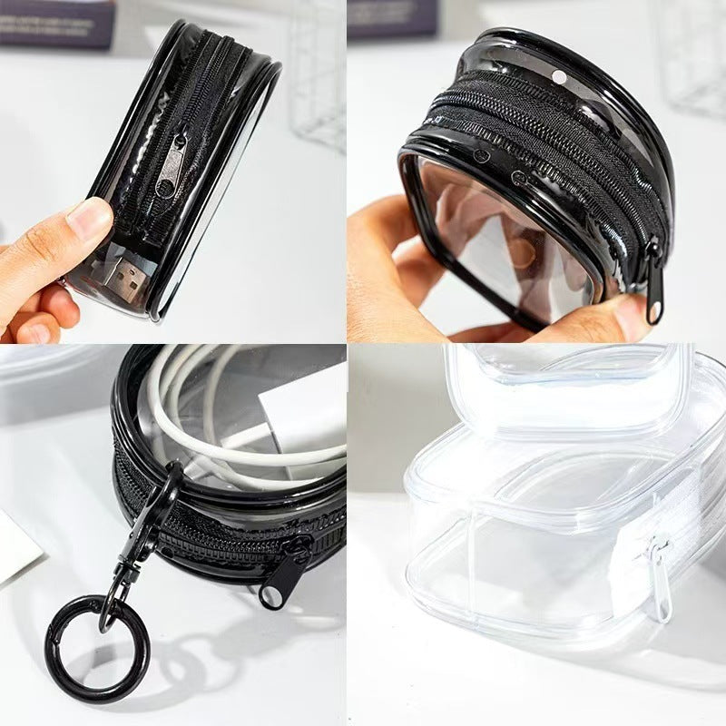 Storage Bag Mobile Phone Charger Storage Bag Transparent Data Cable Protection Box Portable Outgoing Headset Charger Protection