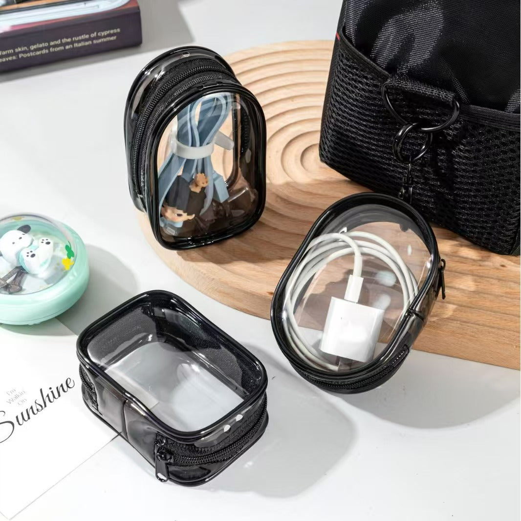Storage Bag Mobile Phone Charger Storage Bag Transparent Data Cable Protection Box Portable Outgoing Headset Charger Protection