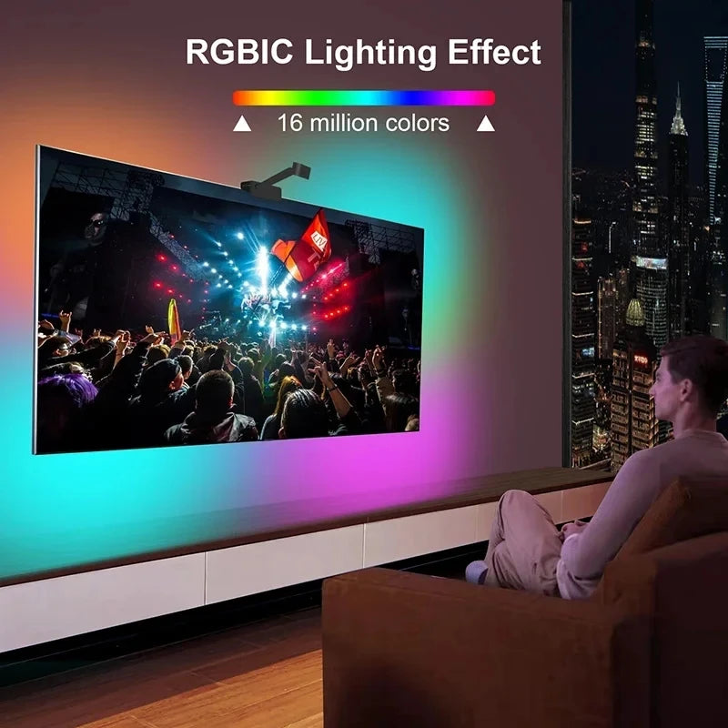 Ambilight For Tv 5V Usb Rgbic 5 3.8M App Control Tv Backlight With Camera Sync To Screen Tv Ambient Light Smart Led Strip For TV
