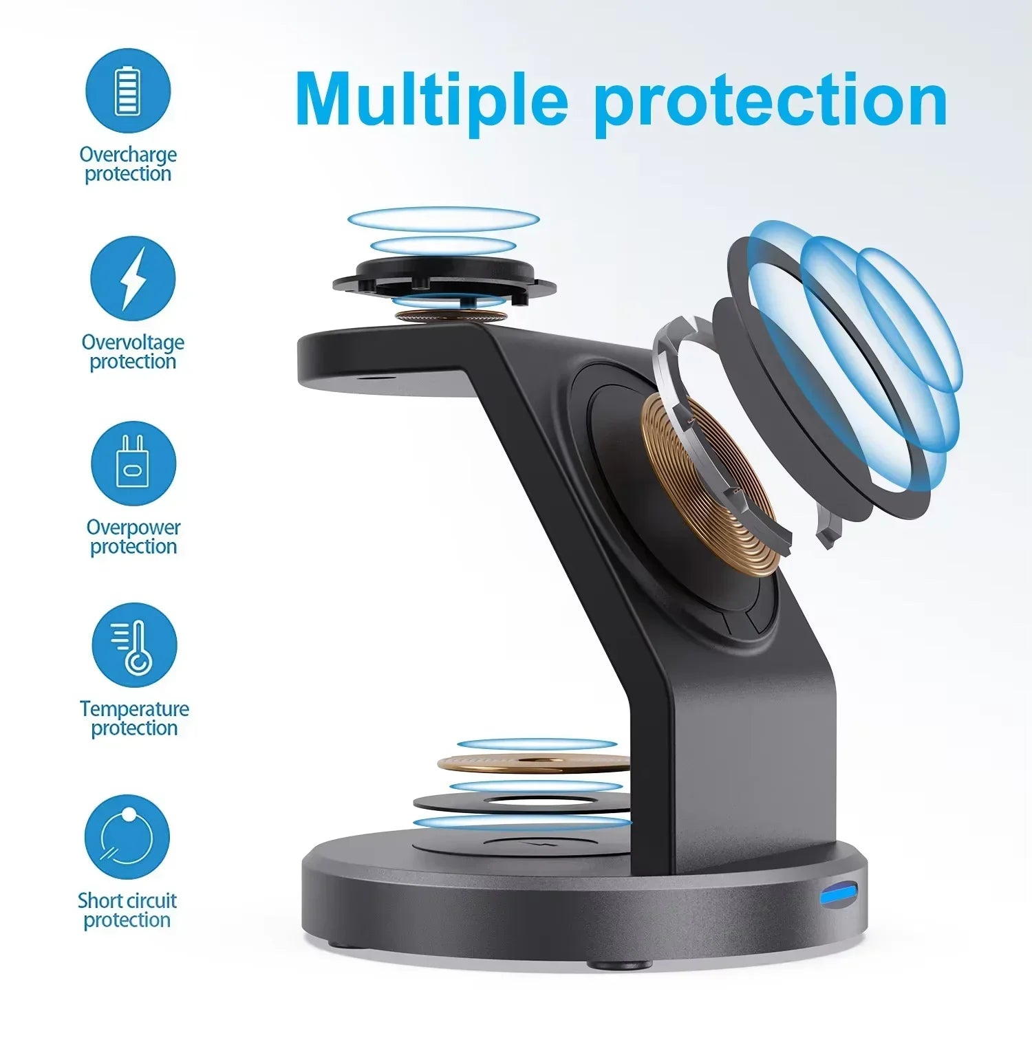 3 In 1 Magnetic Wireless Charger Stand For iPhone 13 14 15 16 Pro Max iWatch AirPods Station Dock MagSafe Fast Charging Station