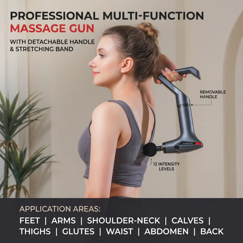 Hot Selling Long-handle Electric Massage Gun: Multifunctional for Muscle Relaxation, Deep Tissue Percussion Relief