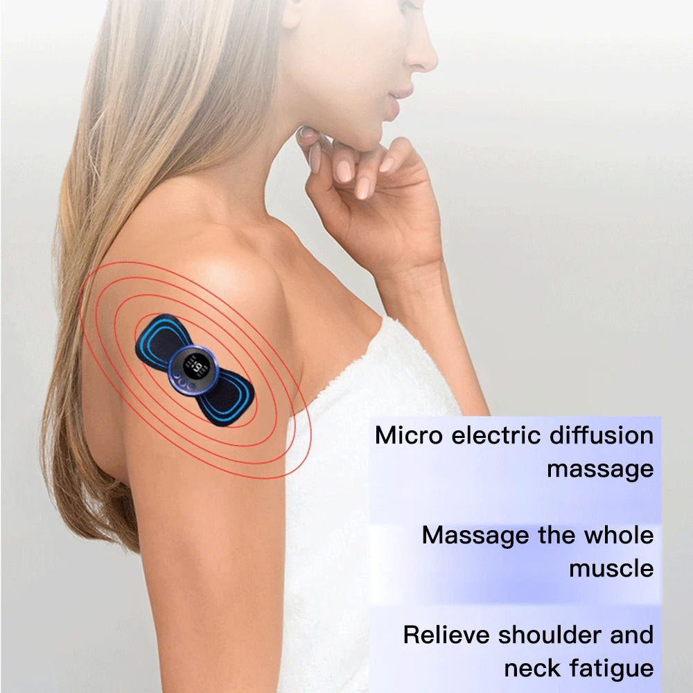 EMS Neck Massager Electric Neck Stretcher Cervical Muscle Pain Relief Shoulder Relaxation Massage Patch Mini Neck Massager Patch