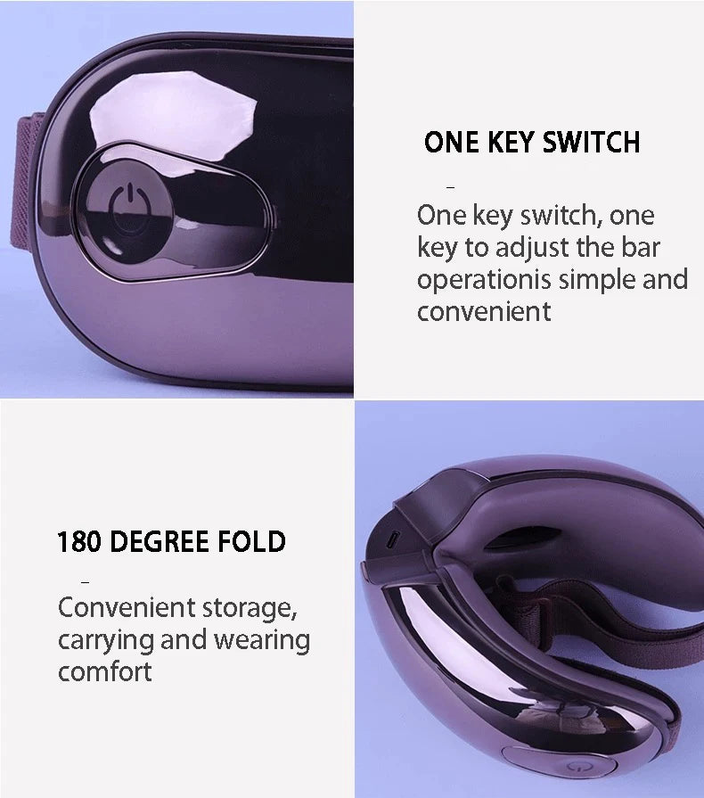 Eye Massage Glasses Hot Compress Eye Care Air Pressure Instrument Vibrator Heating Bluetooth Music Device  Heated Eye Mask