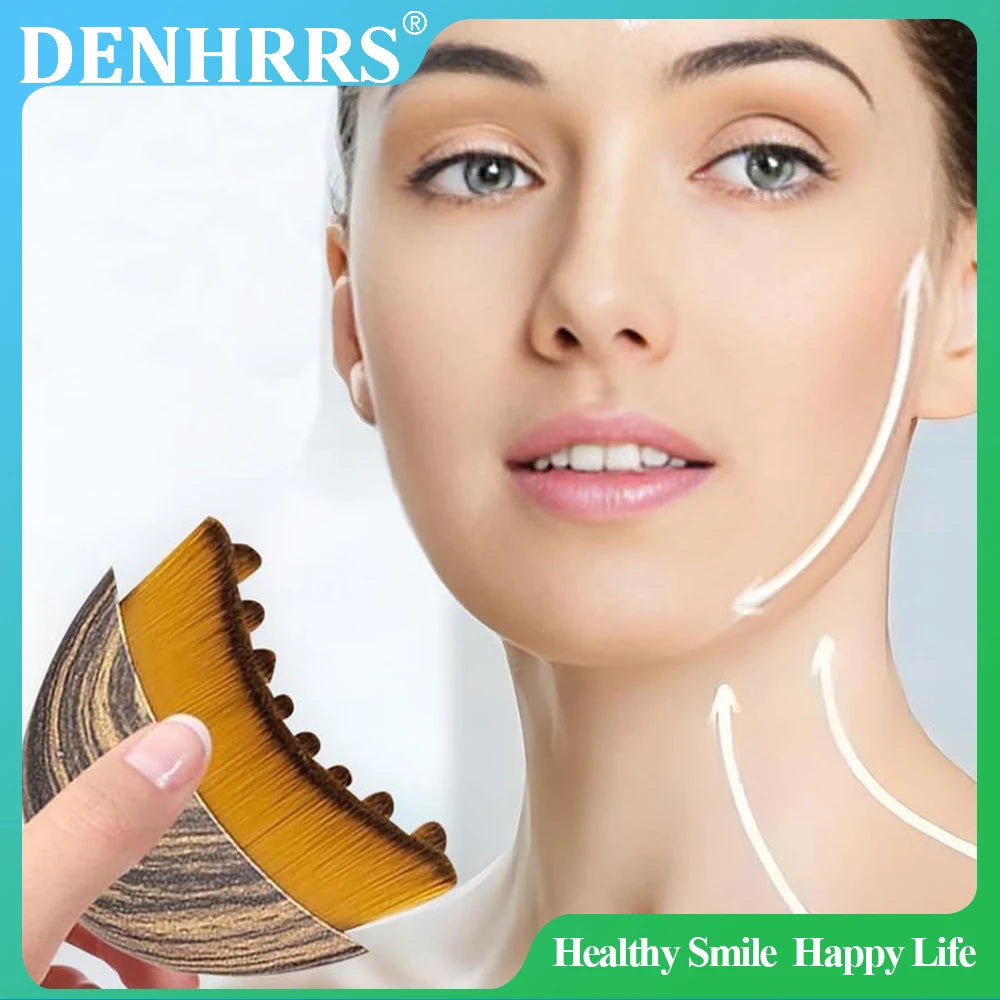 Lymphatic Contour Face Guasha Scraping Chin Sculpting Tool Face Brush Drainage Massager Brushing Facial Massage