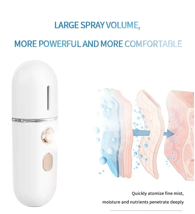 Facial Steamer Device Beauty Spray Hydrating Apparatus  Rechargeable Mini Portable Humidifier