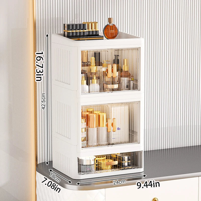1 Large-Capacity Cosmetic Storage Box, Drawer-Style Desktop Organizer, Desktop Organizer for Skincare Products and Lipsticks, Made of Durable Plastic, Suitable for Bathroom, Dressing Table, Home Decoration, and Desktop Organi