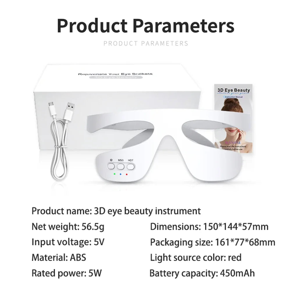 3D Eye Massager Anti-Aging Eye Massager Eyes Fatigue Relief Relaxation Relieve Dark Circles EMS Eye Care Massage Eye Bag Removal