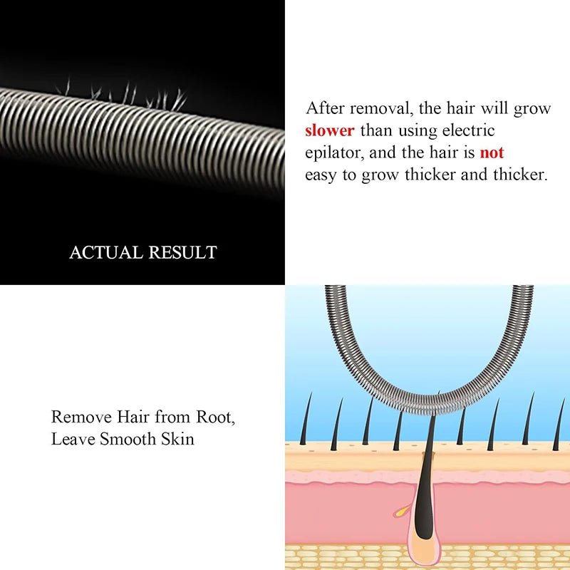 Facial Hair Remover For Women.Remove Unwanted Hair On Upper Lip Chin Face Or Neck U-shape Remover Spring For Unsightly Hair