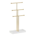 Jewelry Organizer Stand Necklace Holder Organizer, 3-Tier Earrings Organizer Bracelet Storage Display & Velvet Ring Tray
