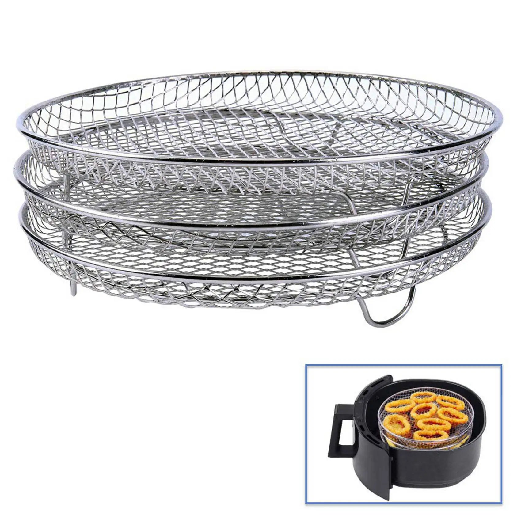 A98G-6X Air Fryer Accessories Three Stackable Racks For Gowise Phillips USA Cozyna Ninja Air Fryer,Air Fryer Rack