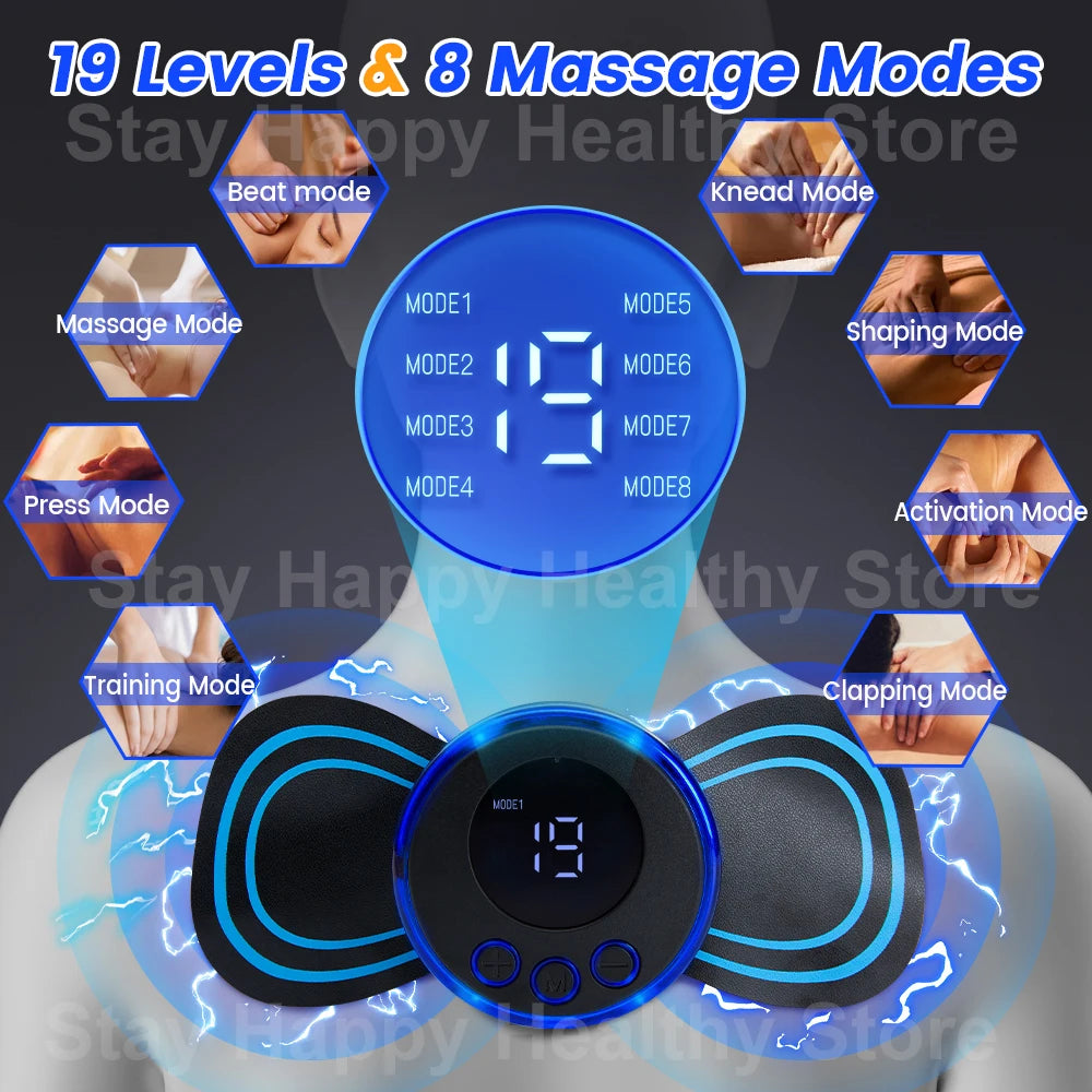 EMS Neck Massager Electric Neck Stretcher Cervical Muscle Pain Relief Shoulder Relaxation Massage Patch Mini Neck Massager Patch