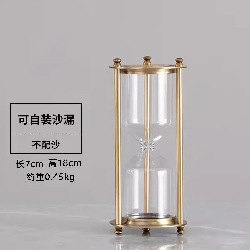 Metal Hourglass Bottle Self-contained Sand Empty Bottle Retro Bedroom Study Desk Office Decoration Creative Hourglass Clock