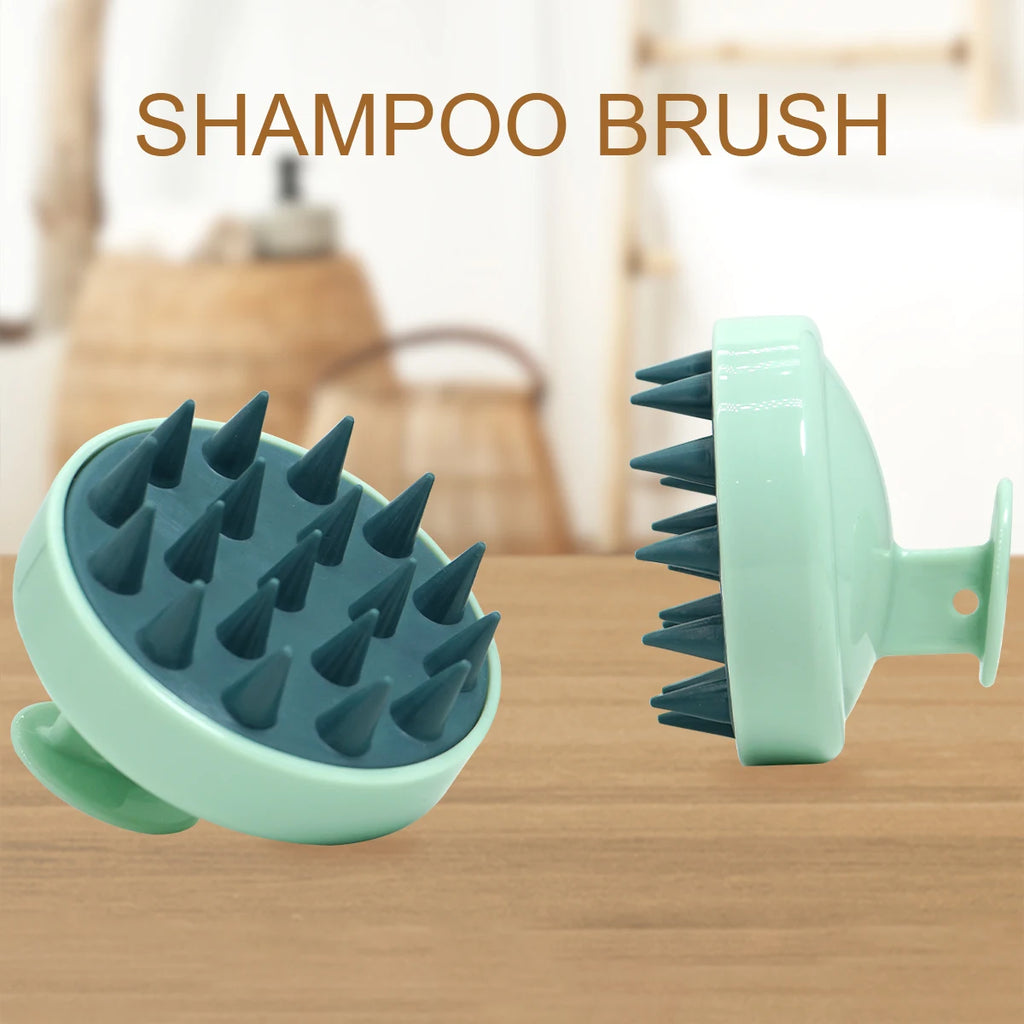Plastic Silicone Massage Comb Scalp Scrubber Exfoliator Waterproof Soft Silicone Bristles Easy Foaming Head Massage Brush