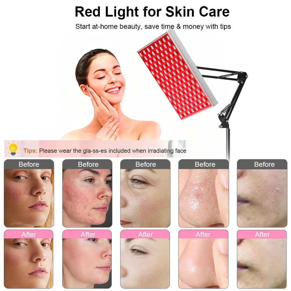 Red Light Therapy for Face Body 660nm 850nm Near Infrared Light Therapy Lamp Relief Pain Red Light Therapy Lamp for Home Salon